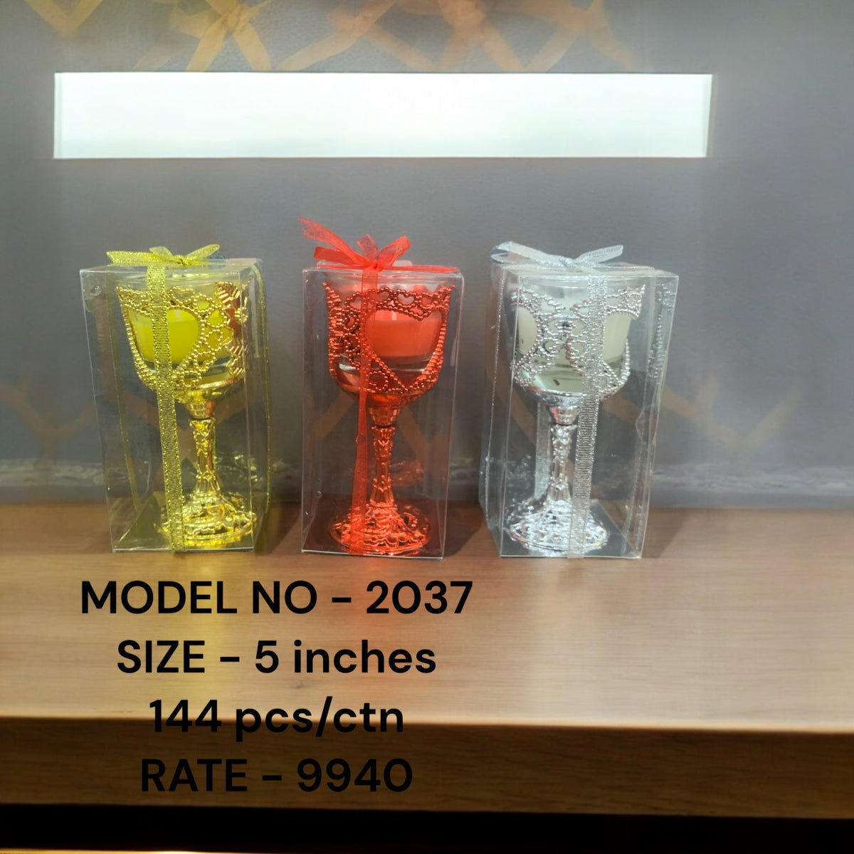 Decorative Goblet Candle Gift Box Pack of 12