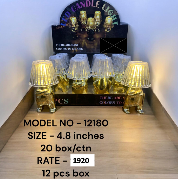 Elephant LED Candle with Crystal Shade Pack of 24