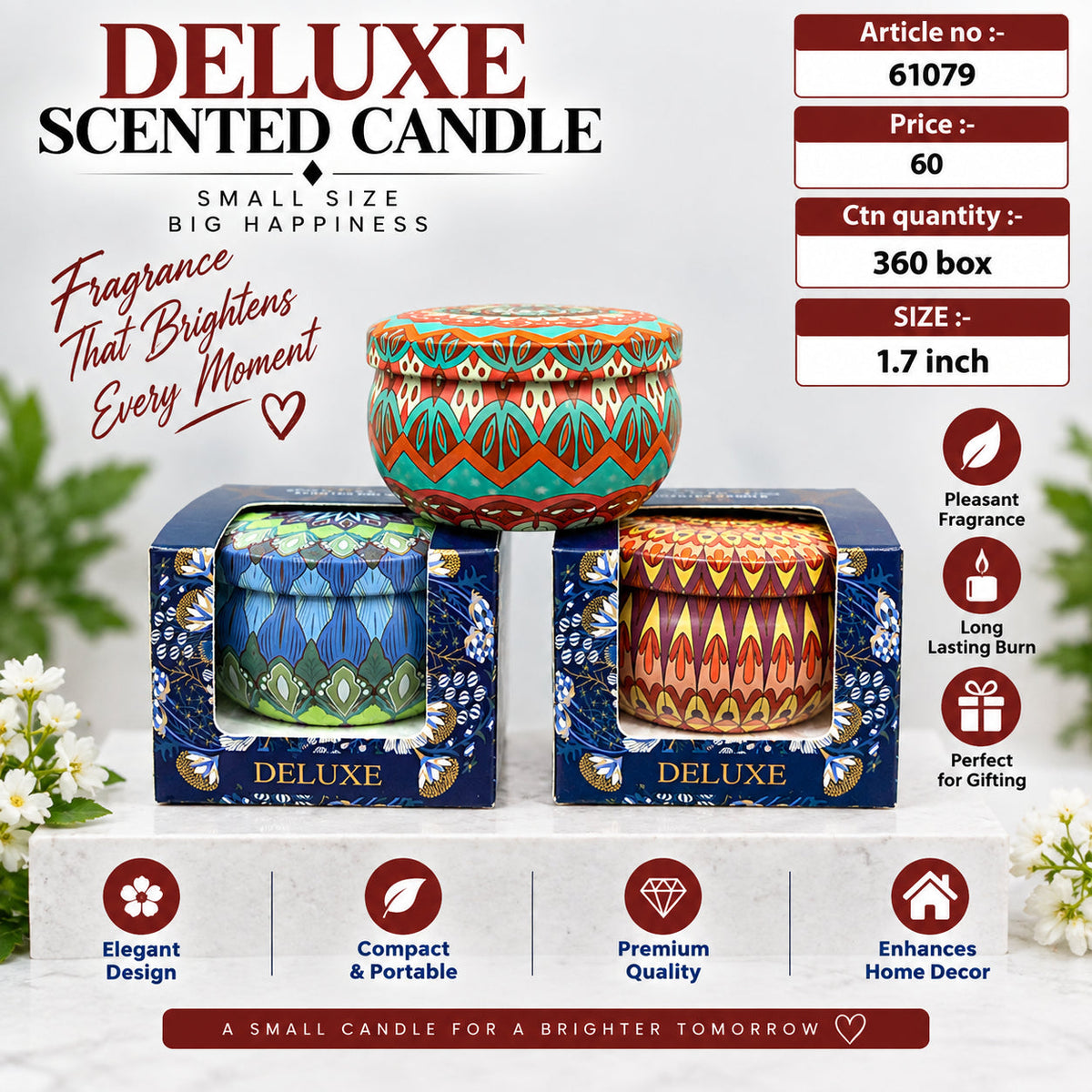 Deluxe Patterned Scented Candle Pack of 12