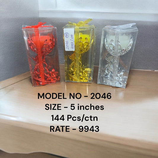 Decorative Floral Glass Candle Pack of 12