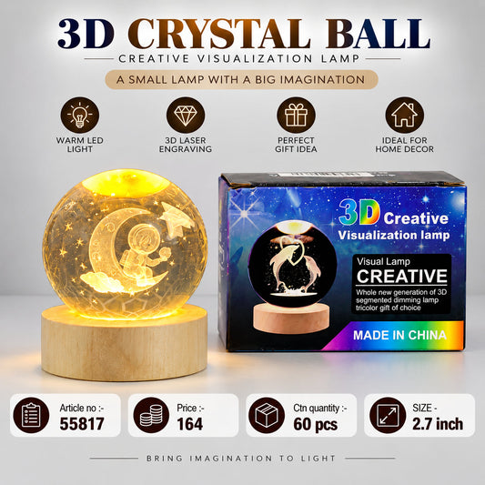 3D Crystal Ball LED Visualization Lamp Pack of 6