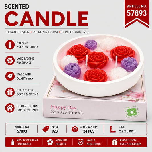 Happy Day Floral Scented Candle Pack of 2