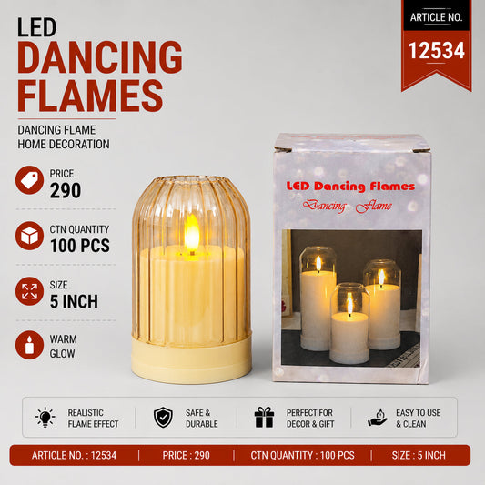 LED Dancing Flame Candle Lantern Pack of 3