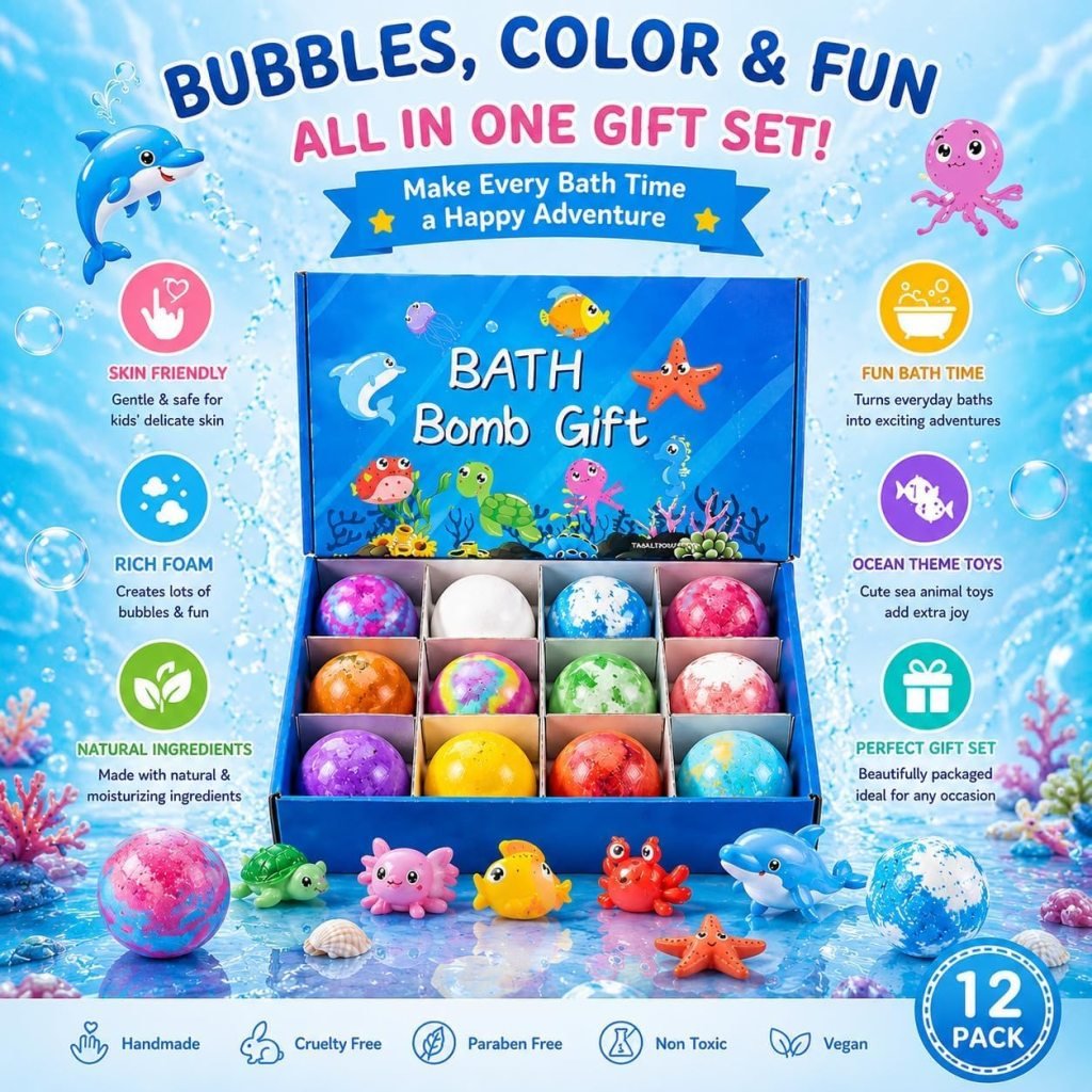 12 Pcs Bath Bombs Bubble for Baby