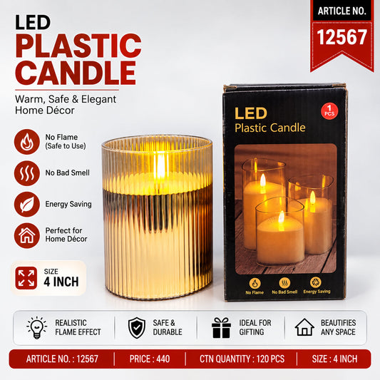 LED Plastic Candle Pack of 3
