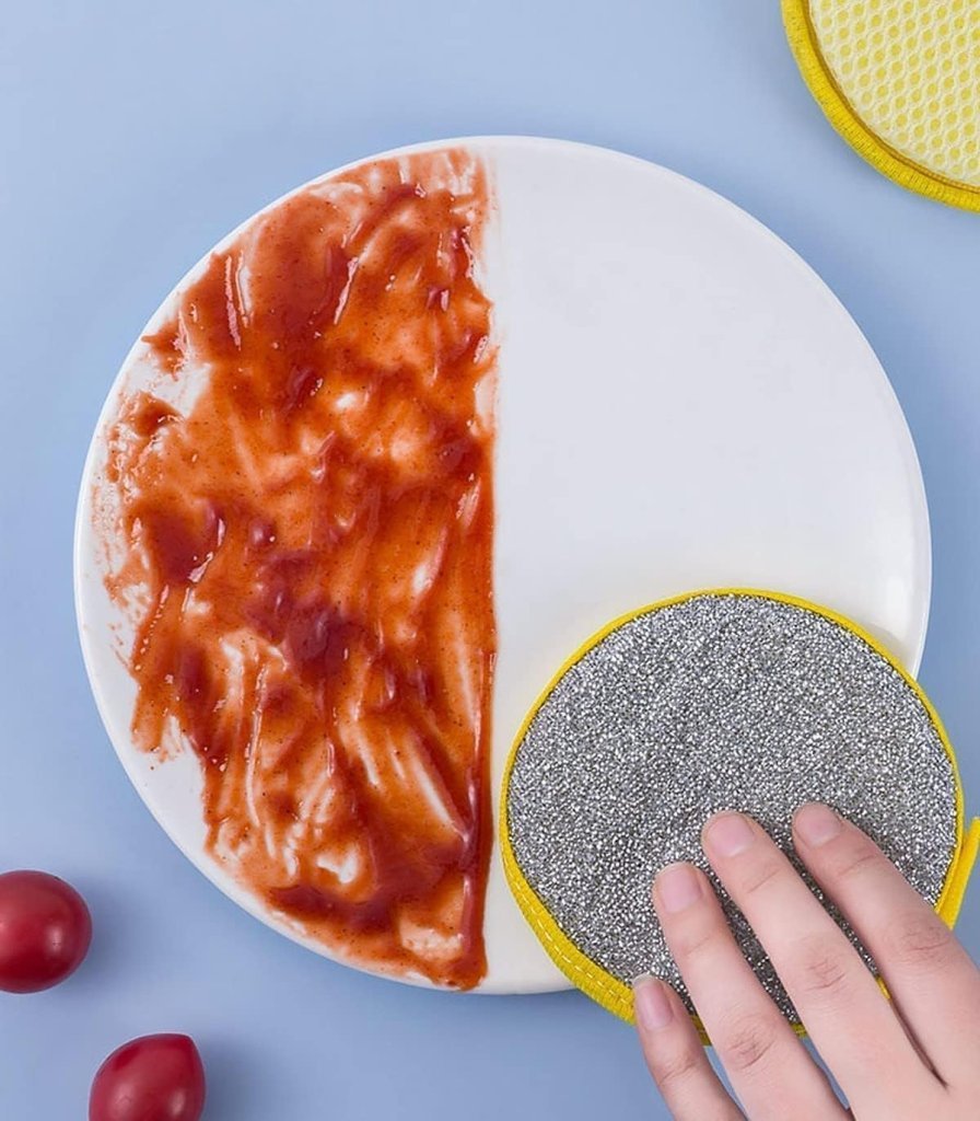 2 In 1 Sponge Dish Scrubber 1 pcs