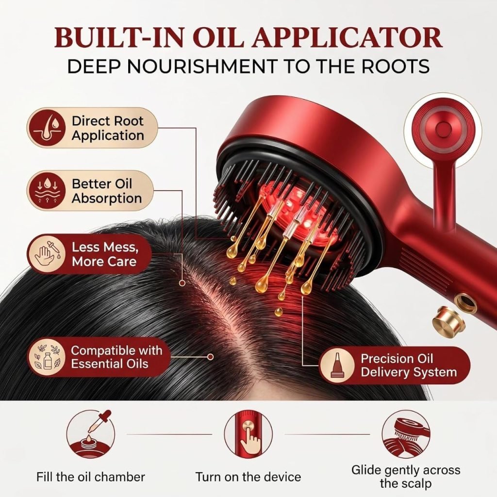 Head Scalp Electric Massager Oil Applicator Comb