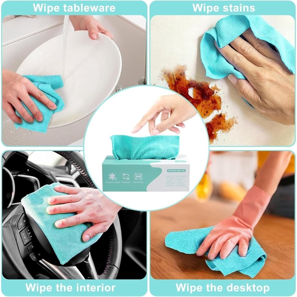 20 Pcs Microfiber Cleaning Wipes