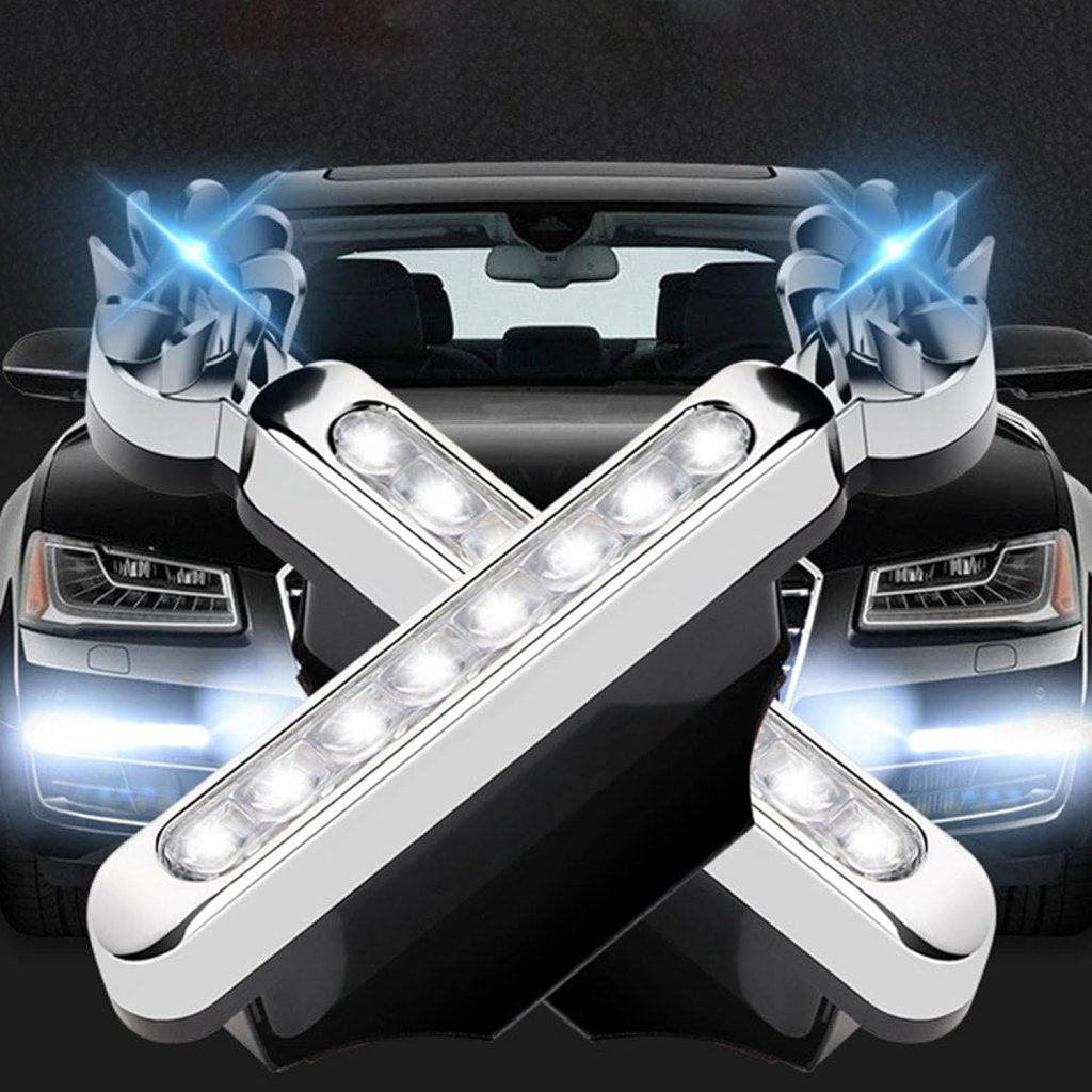 2pcs Car Wind Powered Light Decorative Daytime Running Led