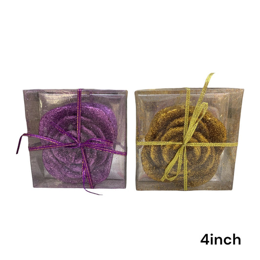 Glitter Spiral Decorative Candle Pack of 12