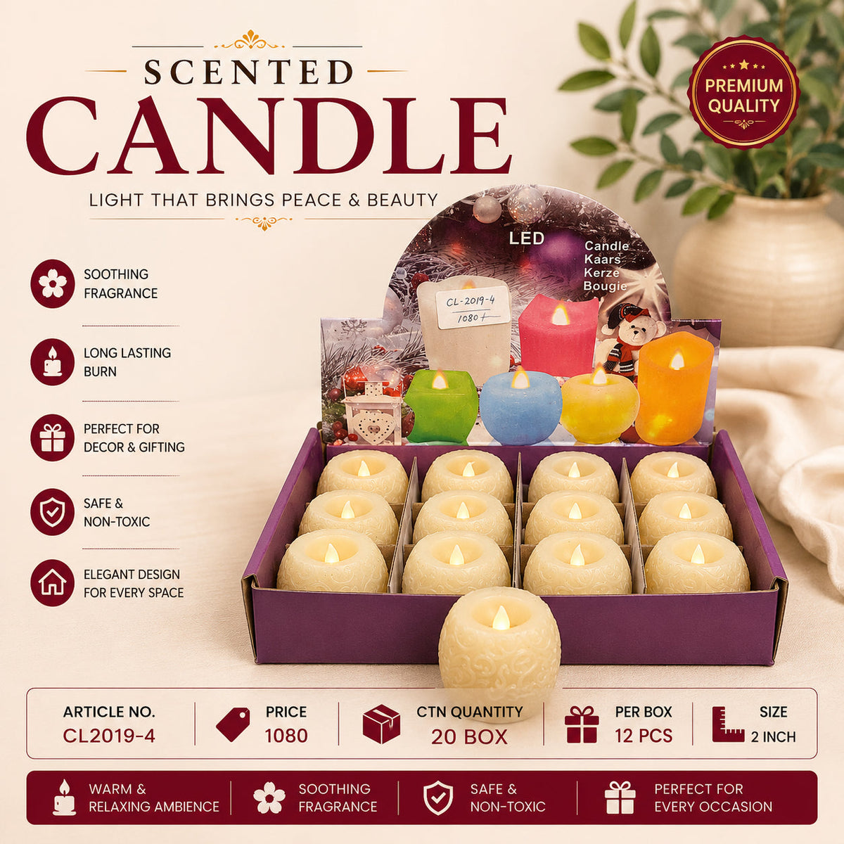 Scented LED Candle Pack of 24