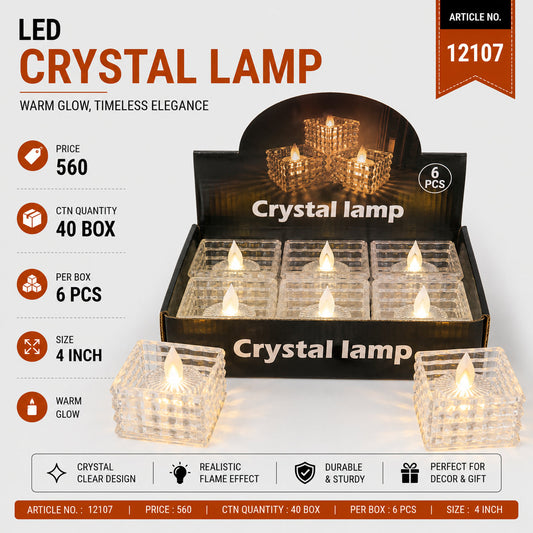 LED Crystal Lamp Candle (Single Piece)