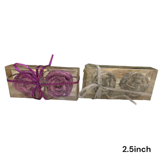 Glitter Rose Decorative Candle Pack of 12