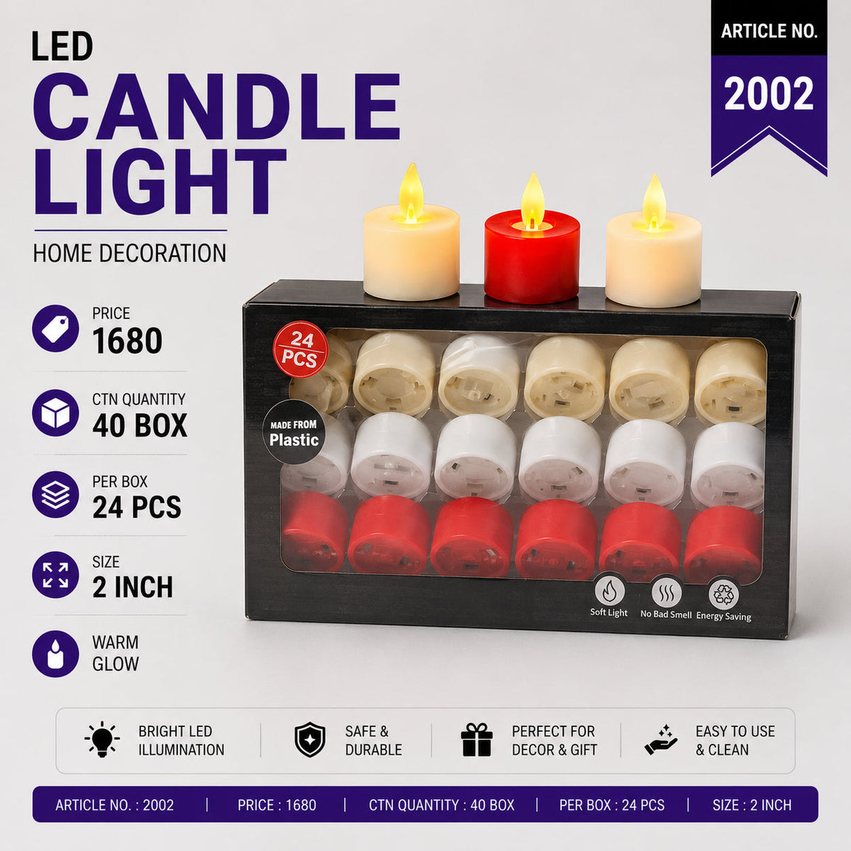 Multicolor LED Tealight Candles (Single Piece)