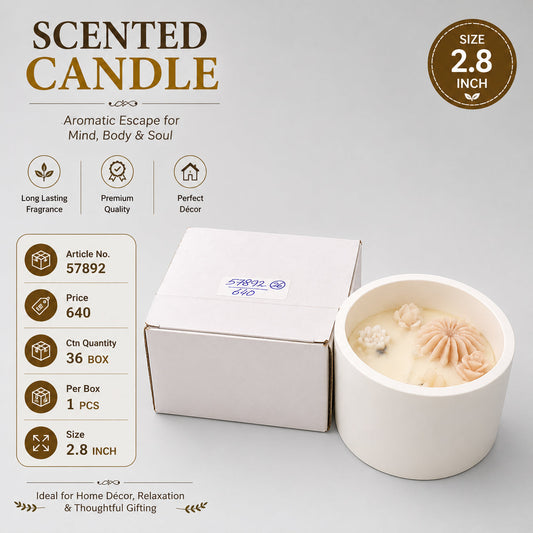 Floral Scented Candle in White Container Pack of 2