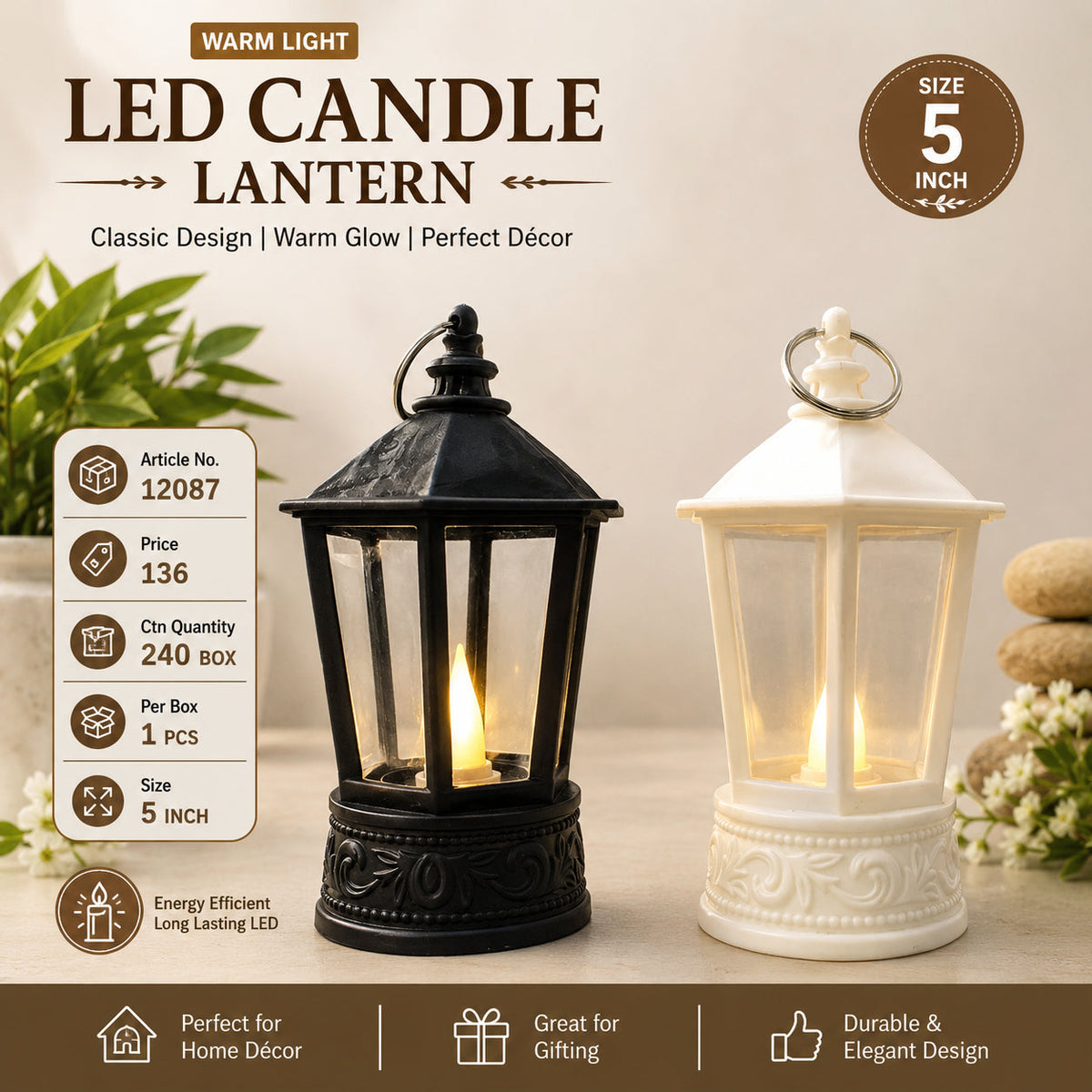 Decorative LED Lantern Pack of 6