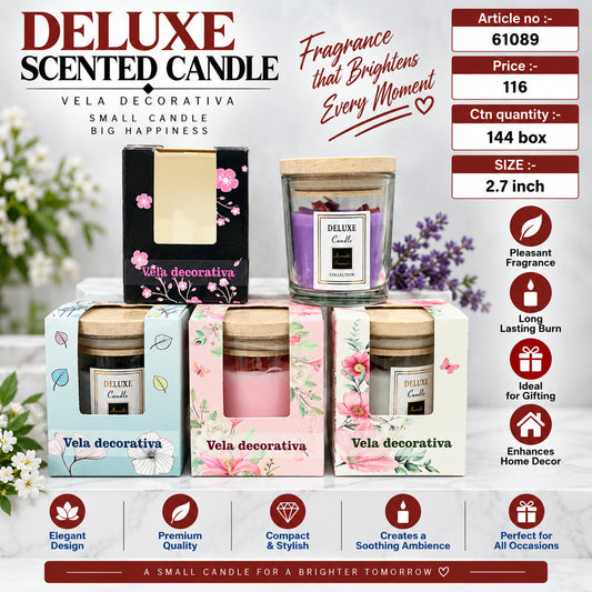 Deluxe Scented Candle in Glass Jar Pack of 6