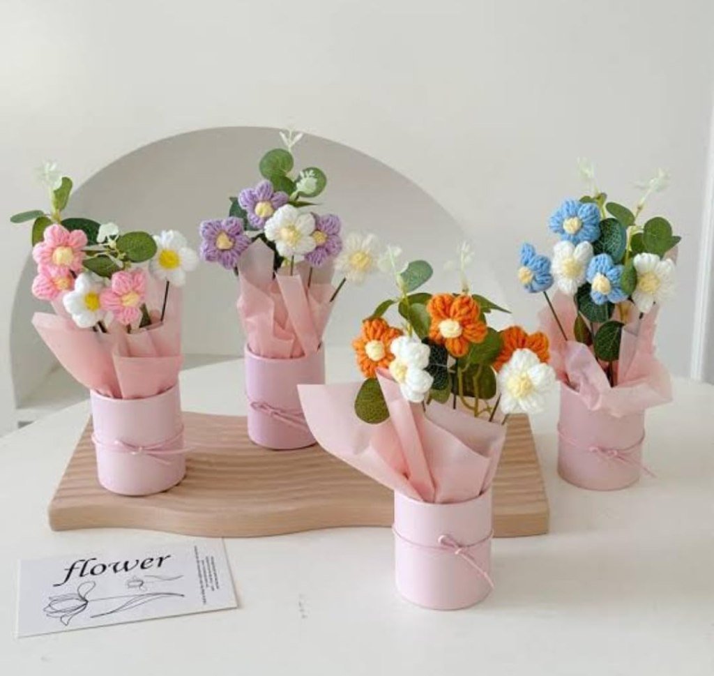 Artificial Crochet Flower Bouquet