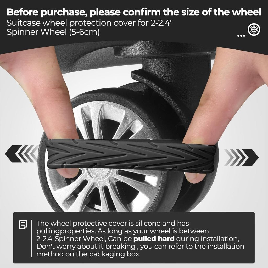 Luggage Wheel Silicone Protector Trolley Cover 8PCS