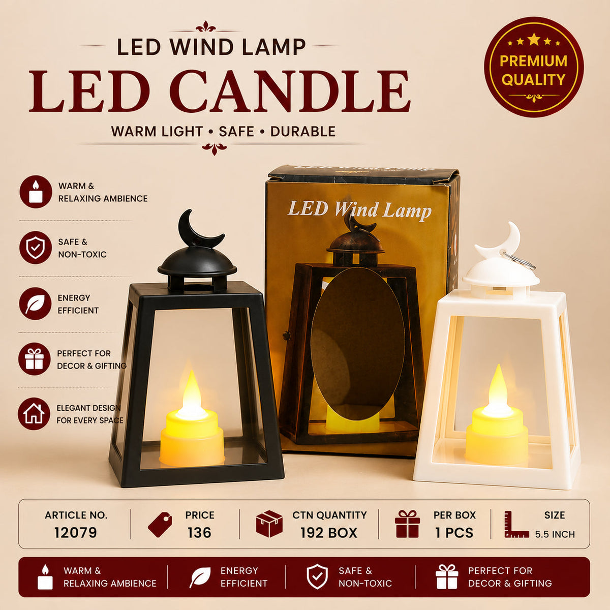 LED Wind Lamp Lantern Candle Pack of 6