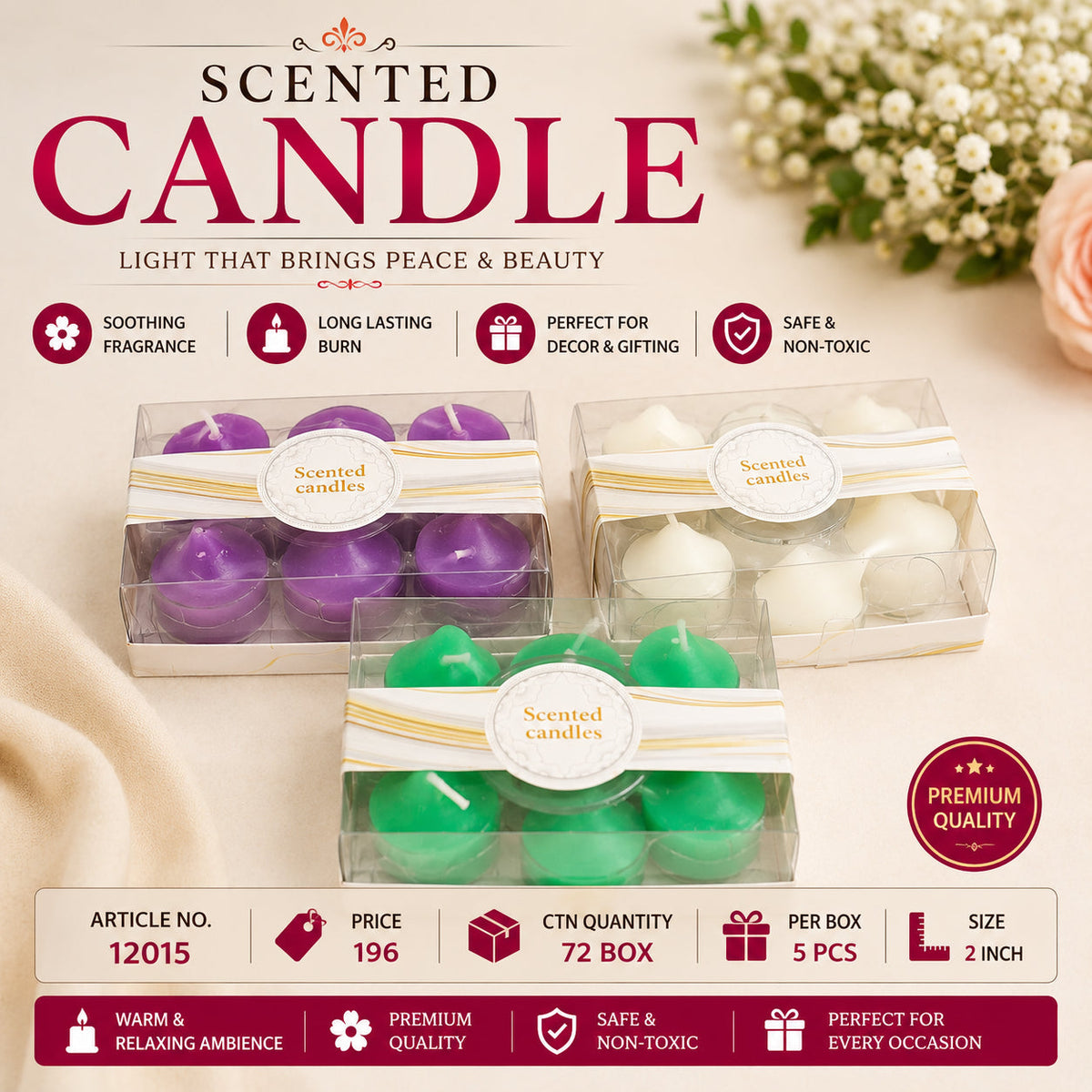 Scented Wax Candle Pack of 30