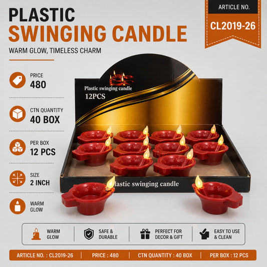Plastic Swinging LED Candle Pack of 36