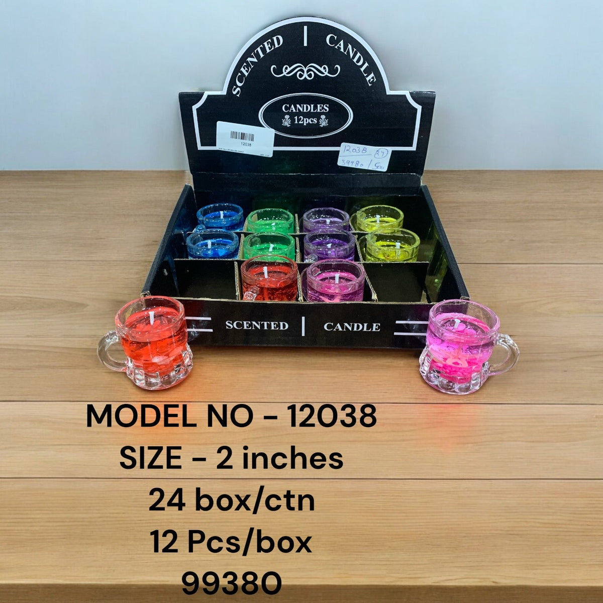 Multicolor Gel Scented Candle in Glass Cup Pack of 24