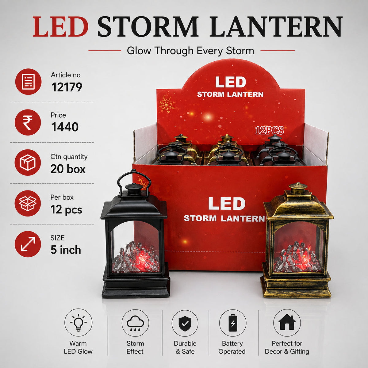 LED Storm Lantern Pack of 24