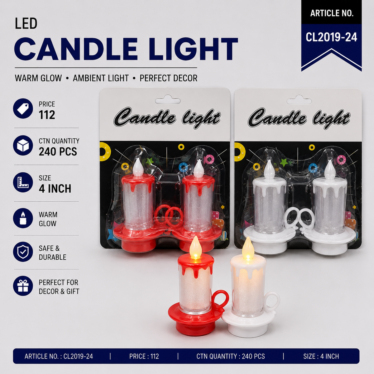 LED Candle Light with Stand Pack of 6