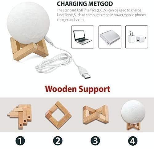 3D 7 Color Changing Moon Night Lamp